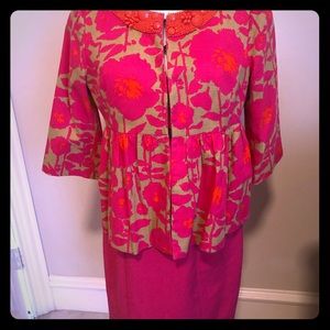 Two piece dress with beaded jacket medium